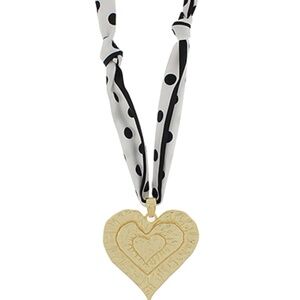 Textured Heart Scarf Necklace